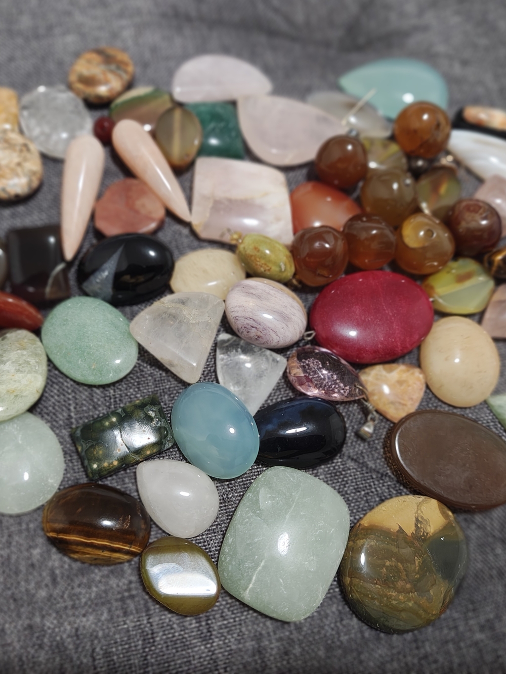 Assorted Polished Gemstone Decorative Accents - Multicolor
